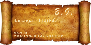 Baranyai Ildikó névjegykártya