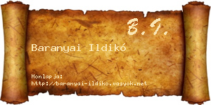 Baranyai Ildikó névjegykártya